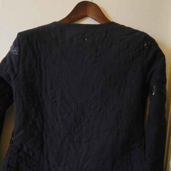 NWT Malvin Women Hamburg Quilted black sequined blazer jacket- SIZE 6-8 - Picture 4 of 8